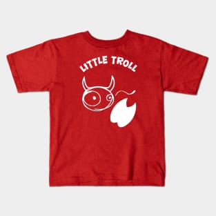 White Little Troll stamps and is flicking its tail Kids T-Shirt